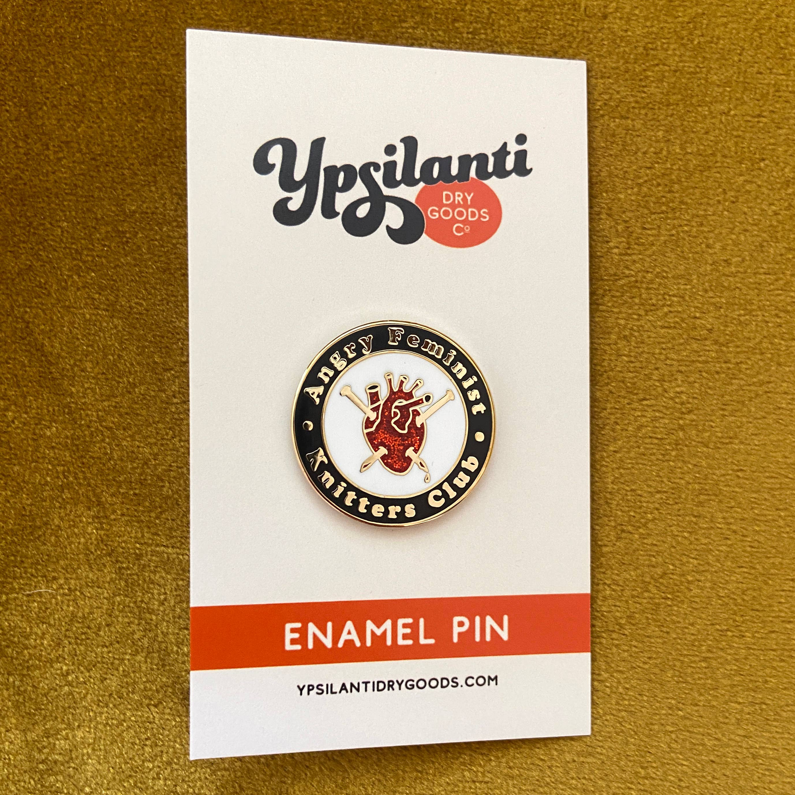 Angry Feminist Knitters Club Enamel Pin - Image 2