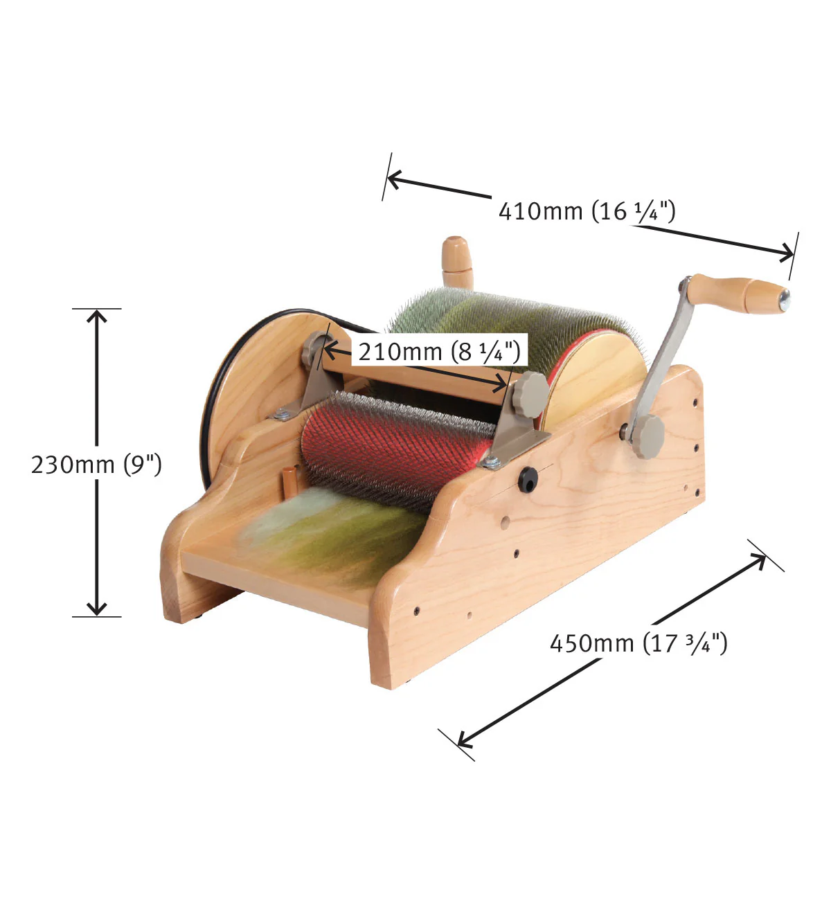 Ashford Drum Carder Fine - 72 PPSI - 20cm/8" Width - Image 2