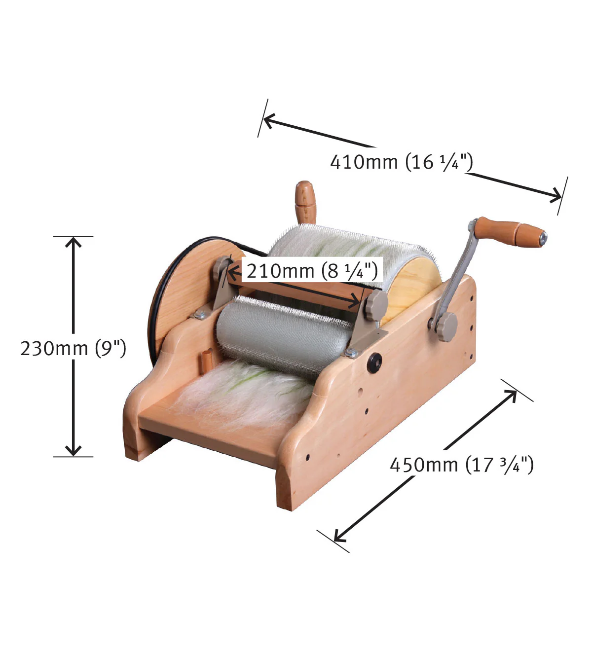 Ashford Drum Carder Super Fine - 120 PPSI - 20cm/8" Width - Image 2