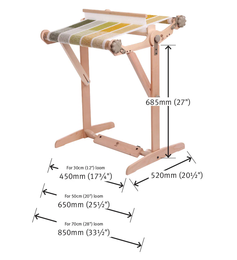 Ashford Knitters Loom Stand Variable with Support Brace - Lacquered - Image 2