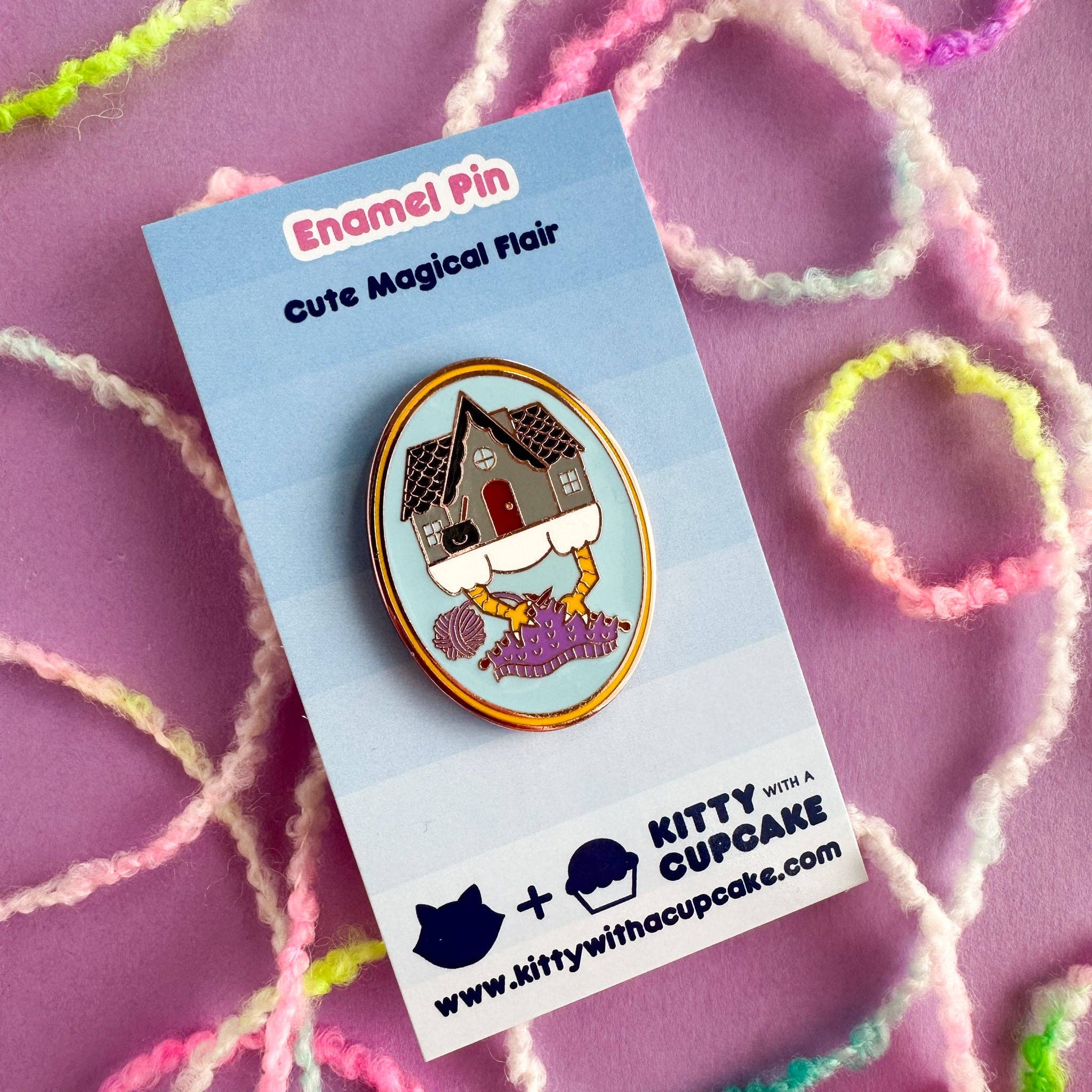 Baba Yaga Knitting Enamel Pin - Image 3
