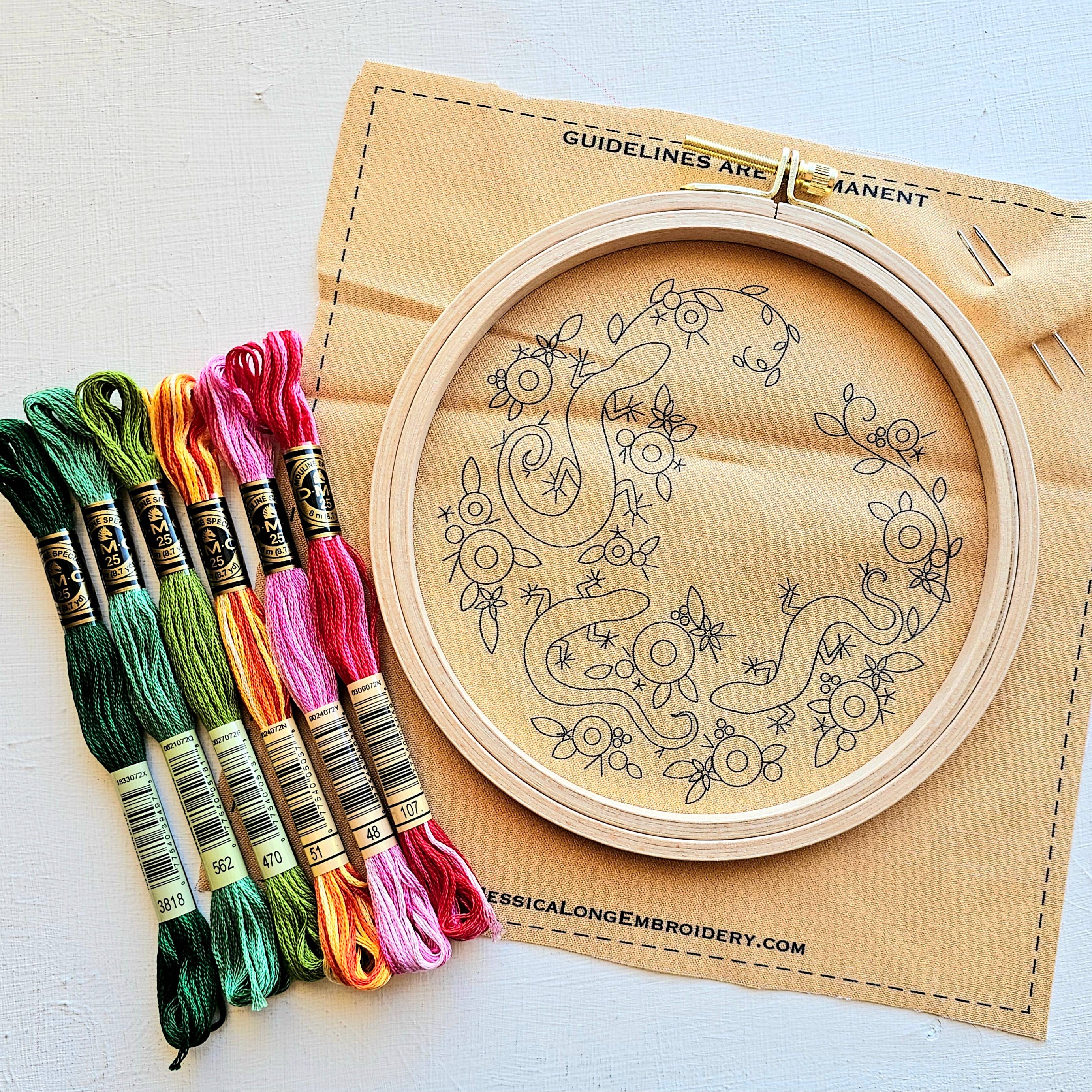 Jessica Long Backyard Geckos embroidery kit - Image 2