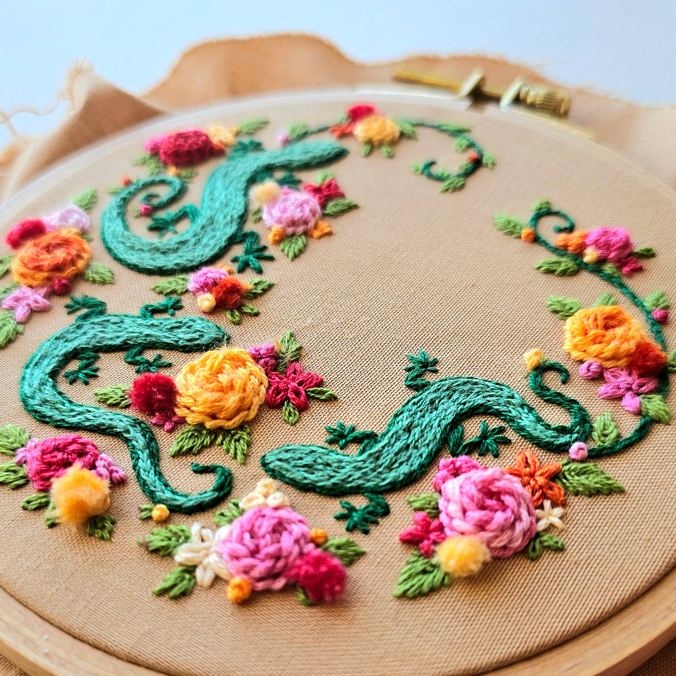 Jessica Long Backyard Geckos embroidery kit - Image 3