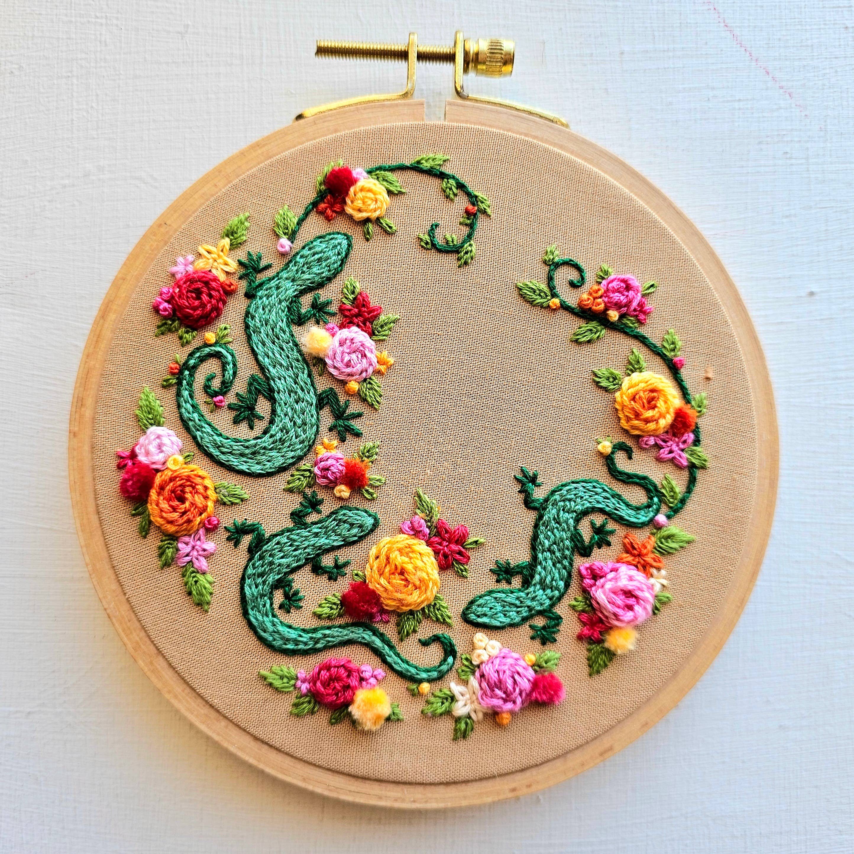 Jessica Long Backyard Geckos embroidery kit - Image 6