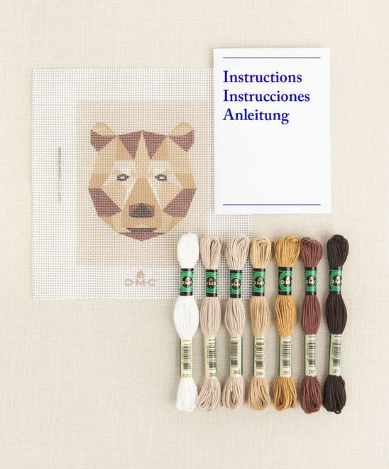 Geo Bear Needlepoint Kit - DMC - Image 2