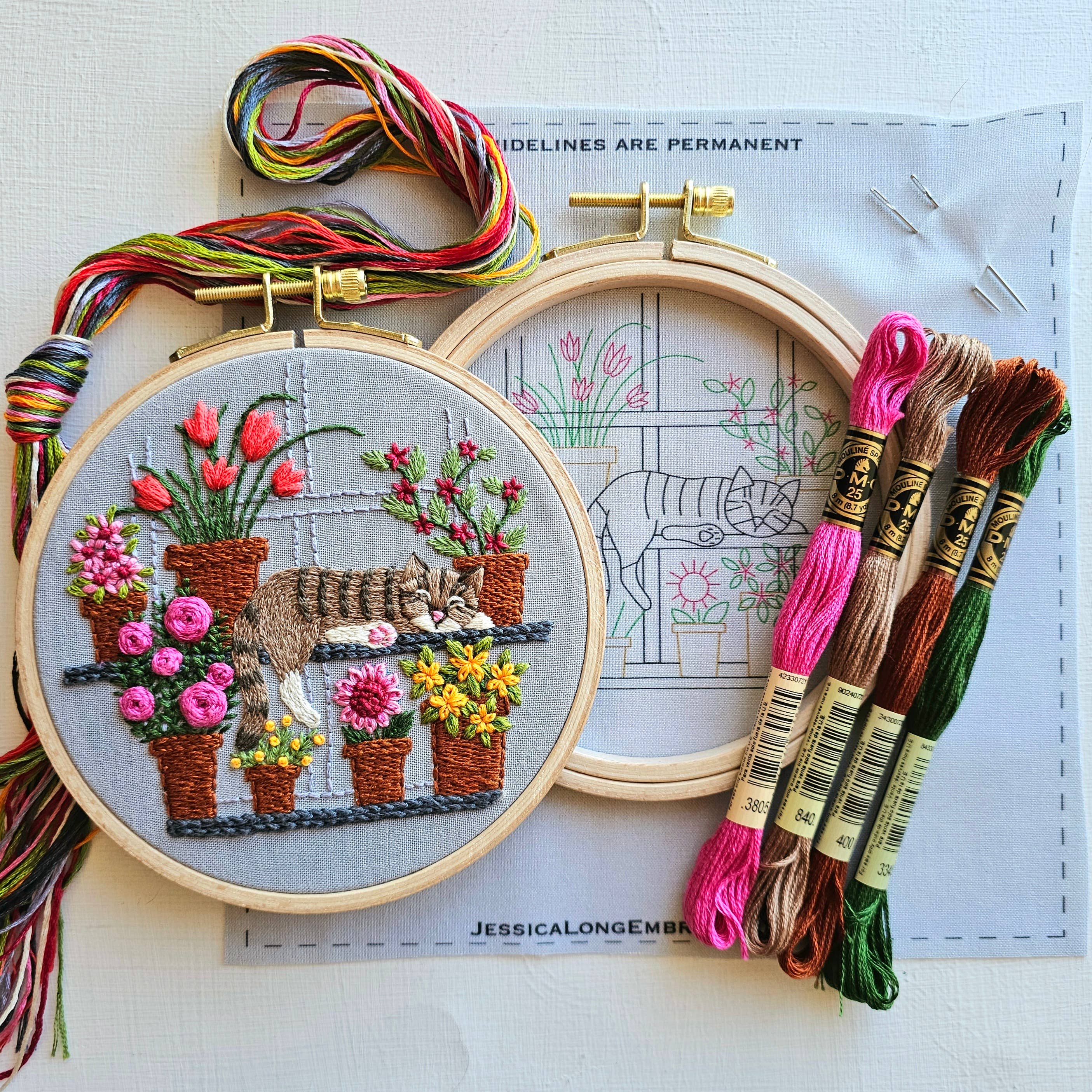 Jessica Long Catnap Embroidery Kit - Image 2