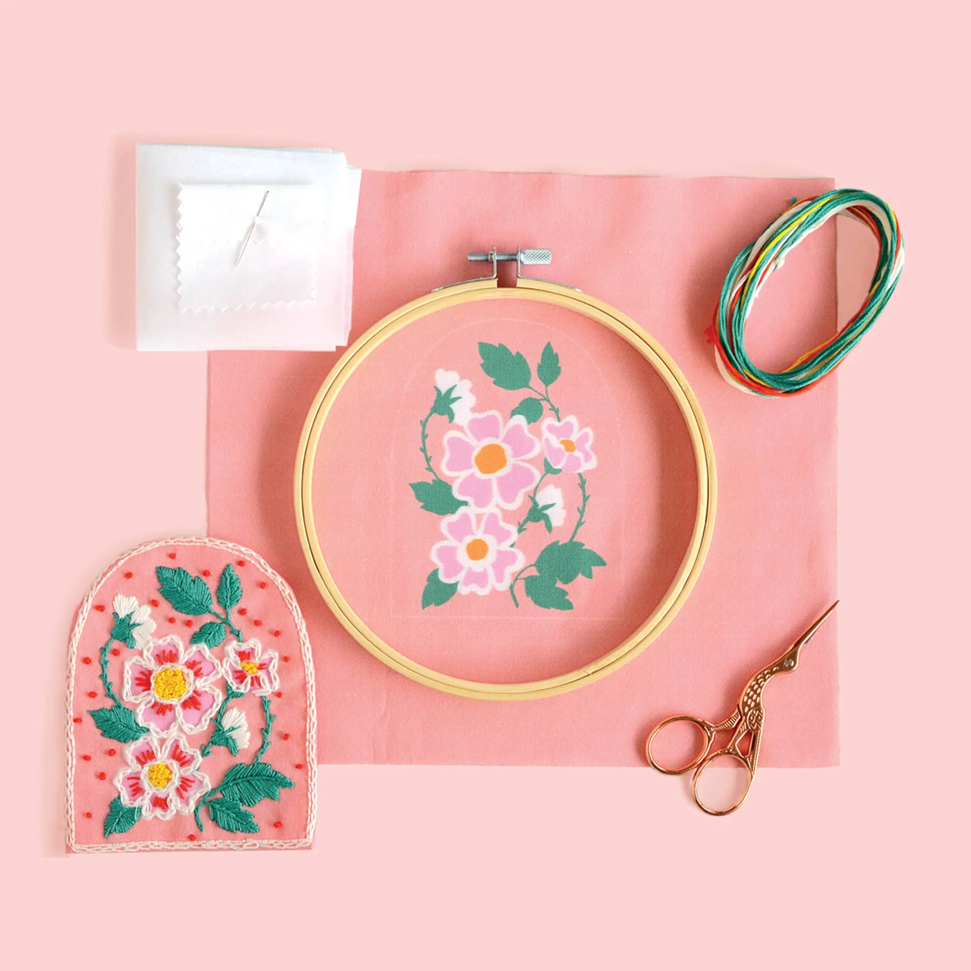 Roses Embroidery Patch Kit - Image 3