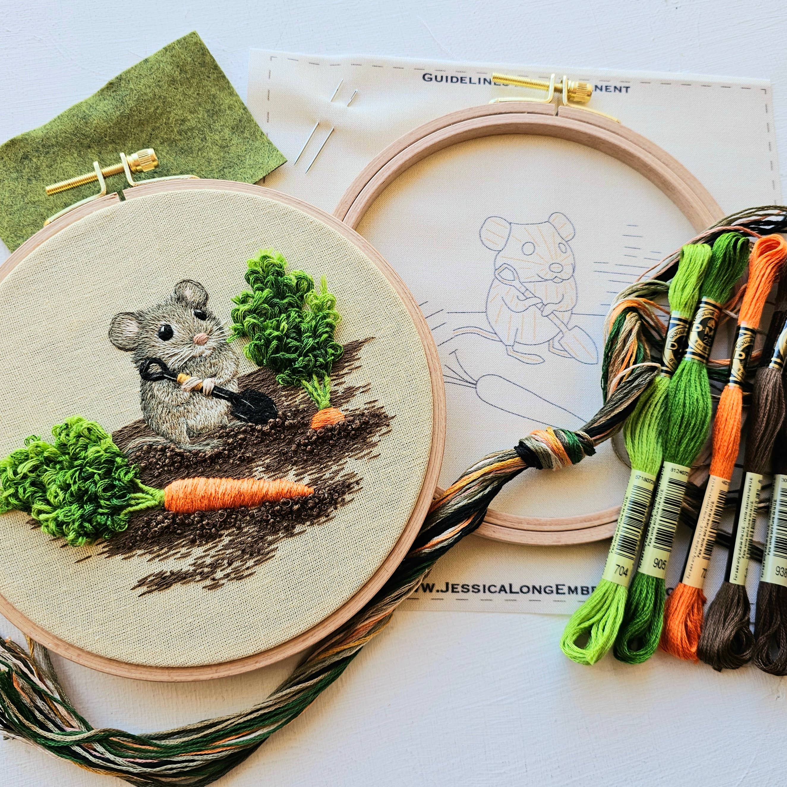 Jessica Long Garden Mouse Embroidery Kit - Image 5