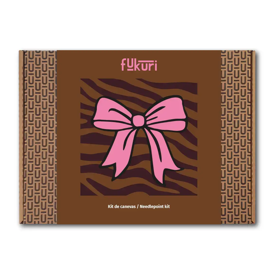 Fukuri Needlepoint kit - Pink Bow - Image 2