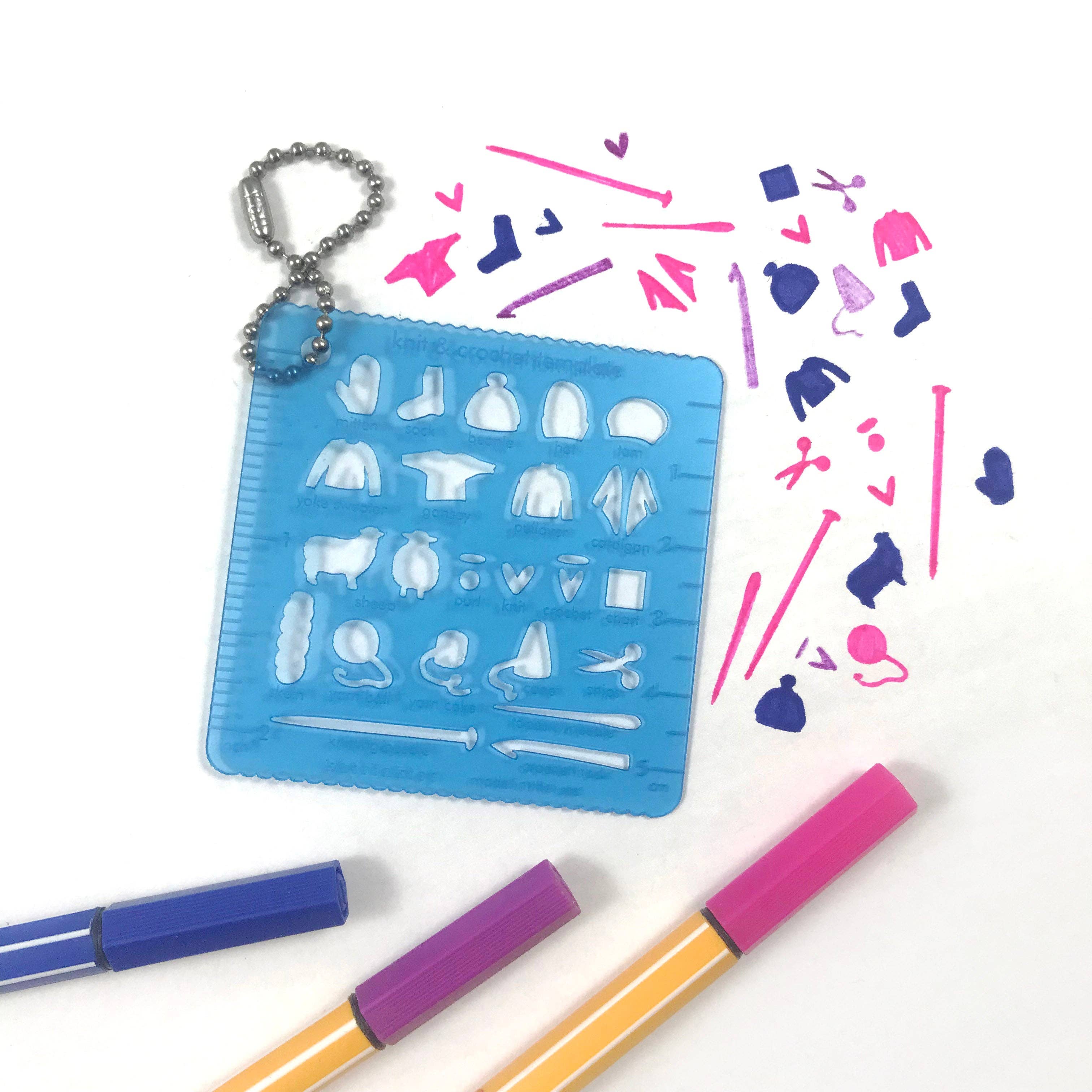 Knit & Crochet Template (Blue Stencil) Mini Tool - Image 2