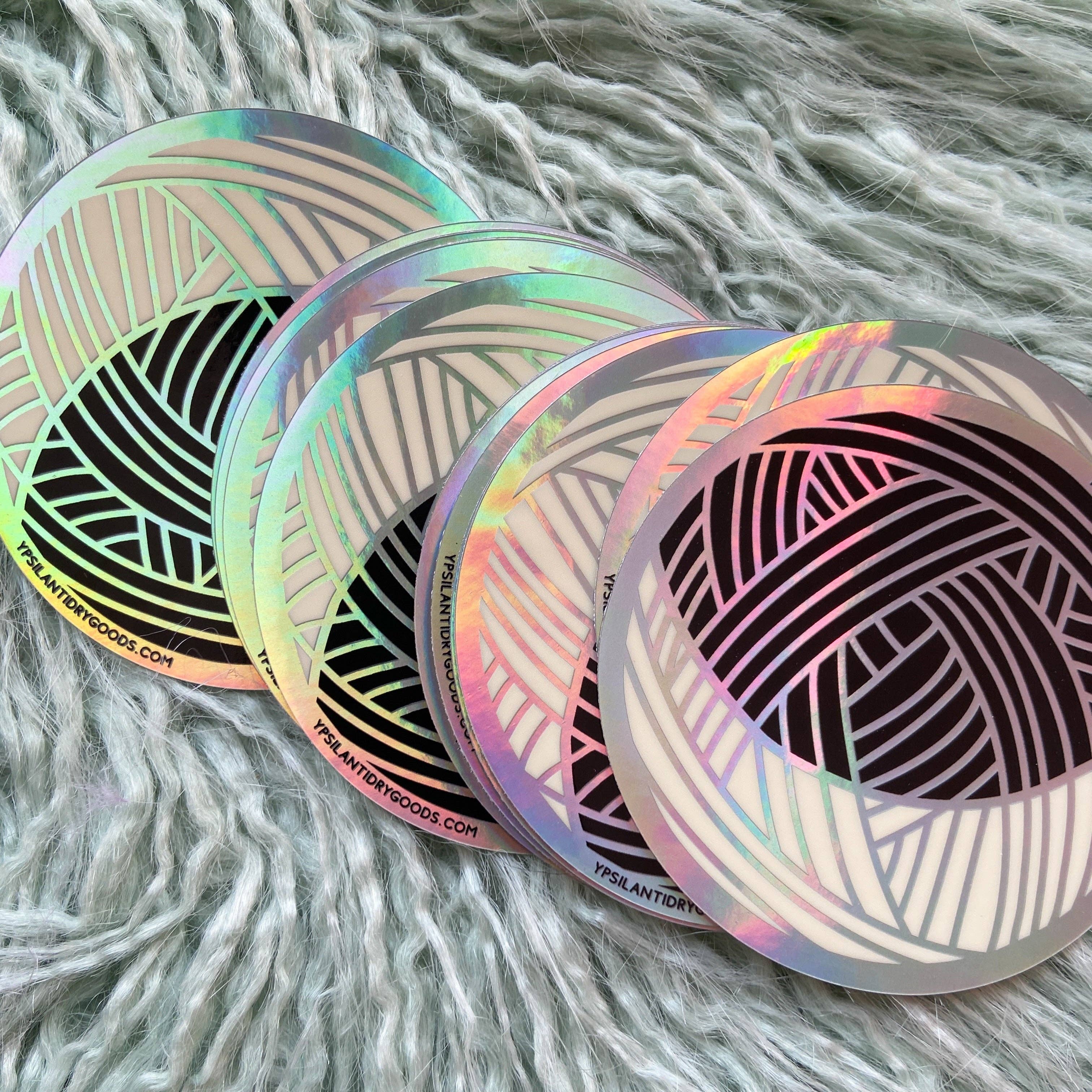 Knitting Moon Holographic Sticker - Image 2