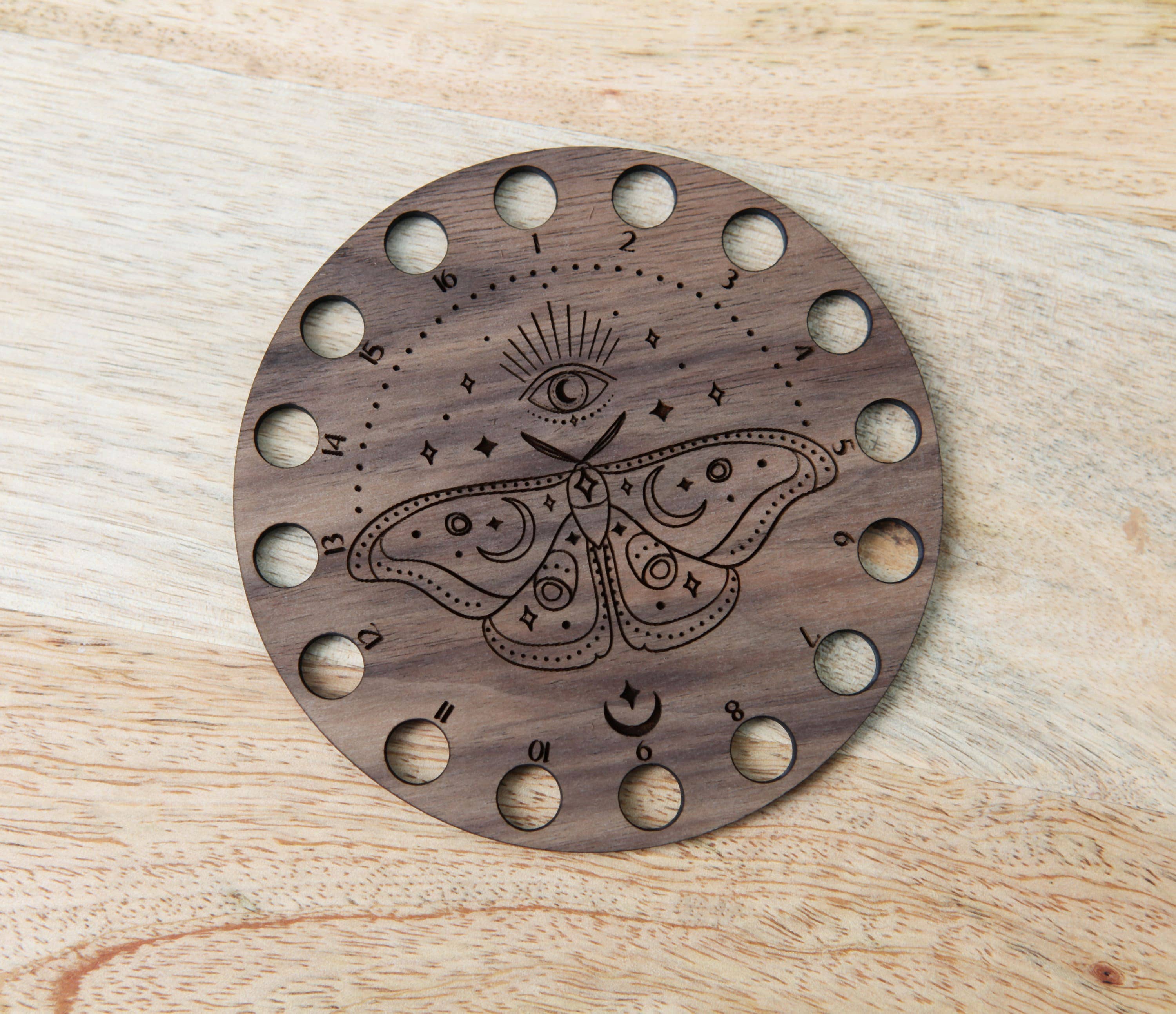 Mystical Moth Embroidery Floss Storage - Walnut Wood - Image 6