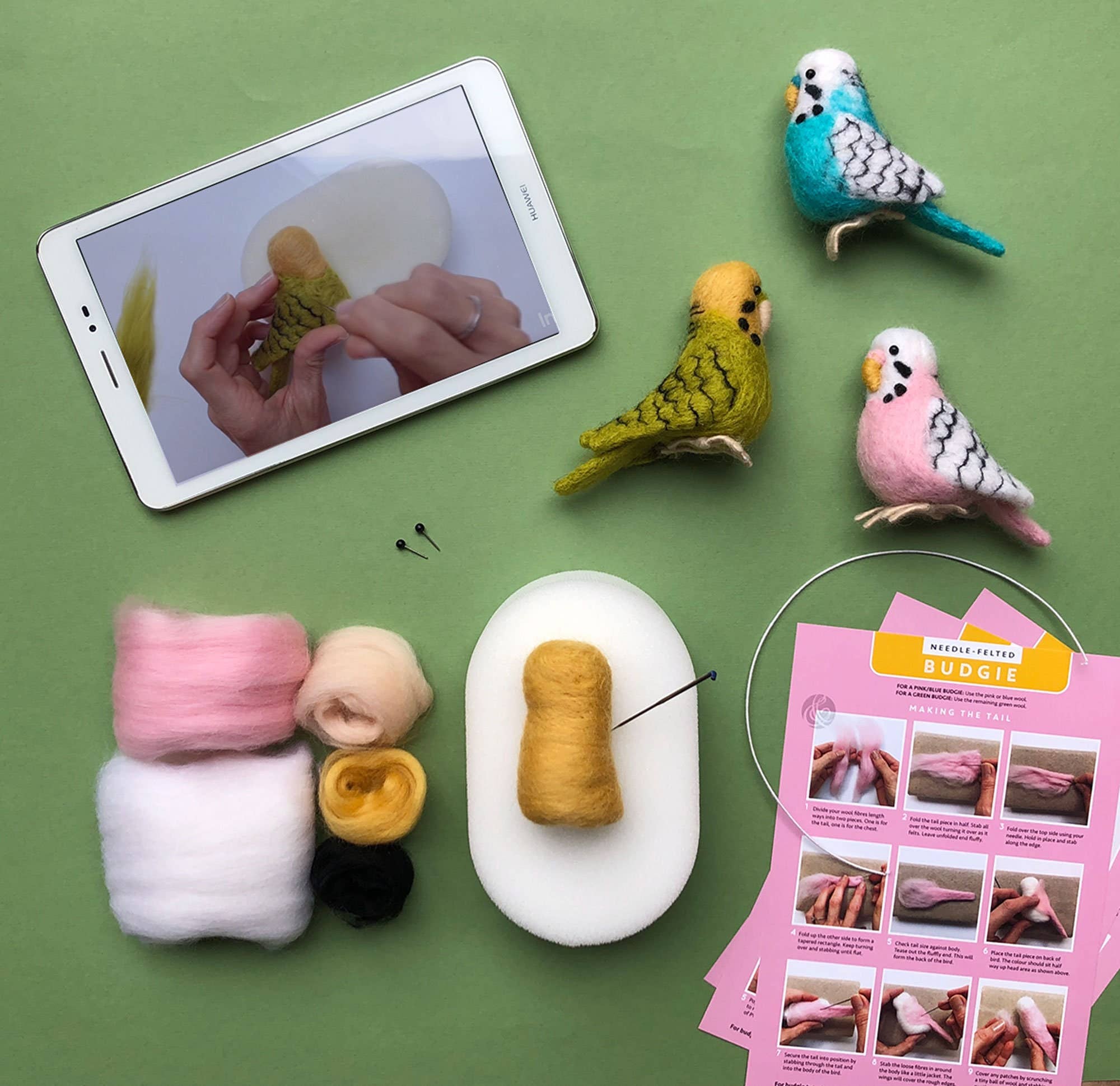 Needle Felting Kit Budgie. Make A Blue Budgerigar From Wool - Image 4