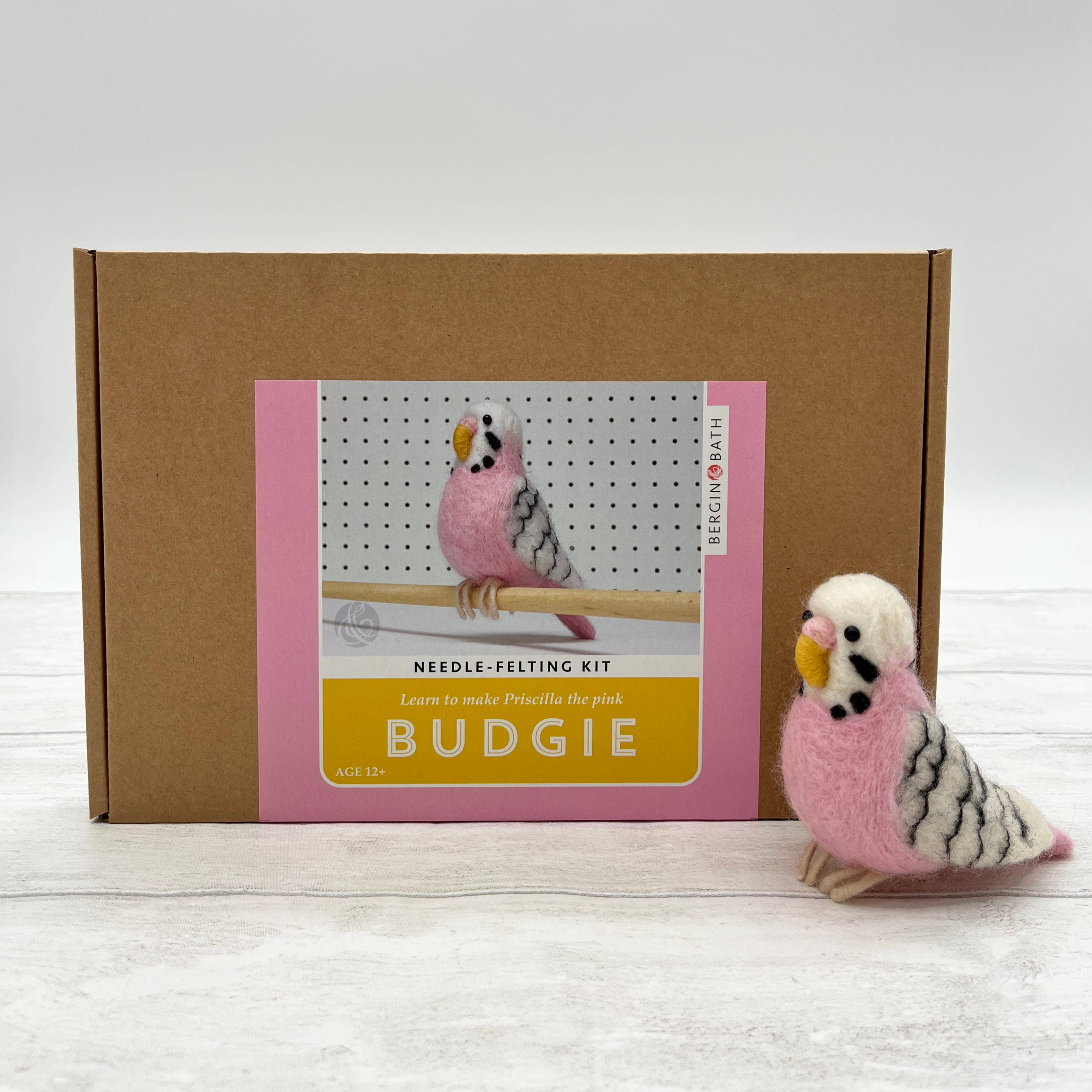 Needle Felting Kit Budgie. Make A Pink Budgerigar From Wool. - Image 8