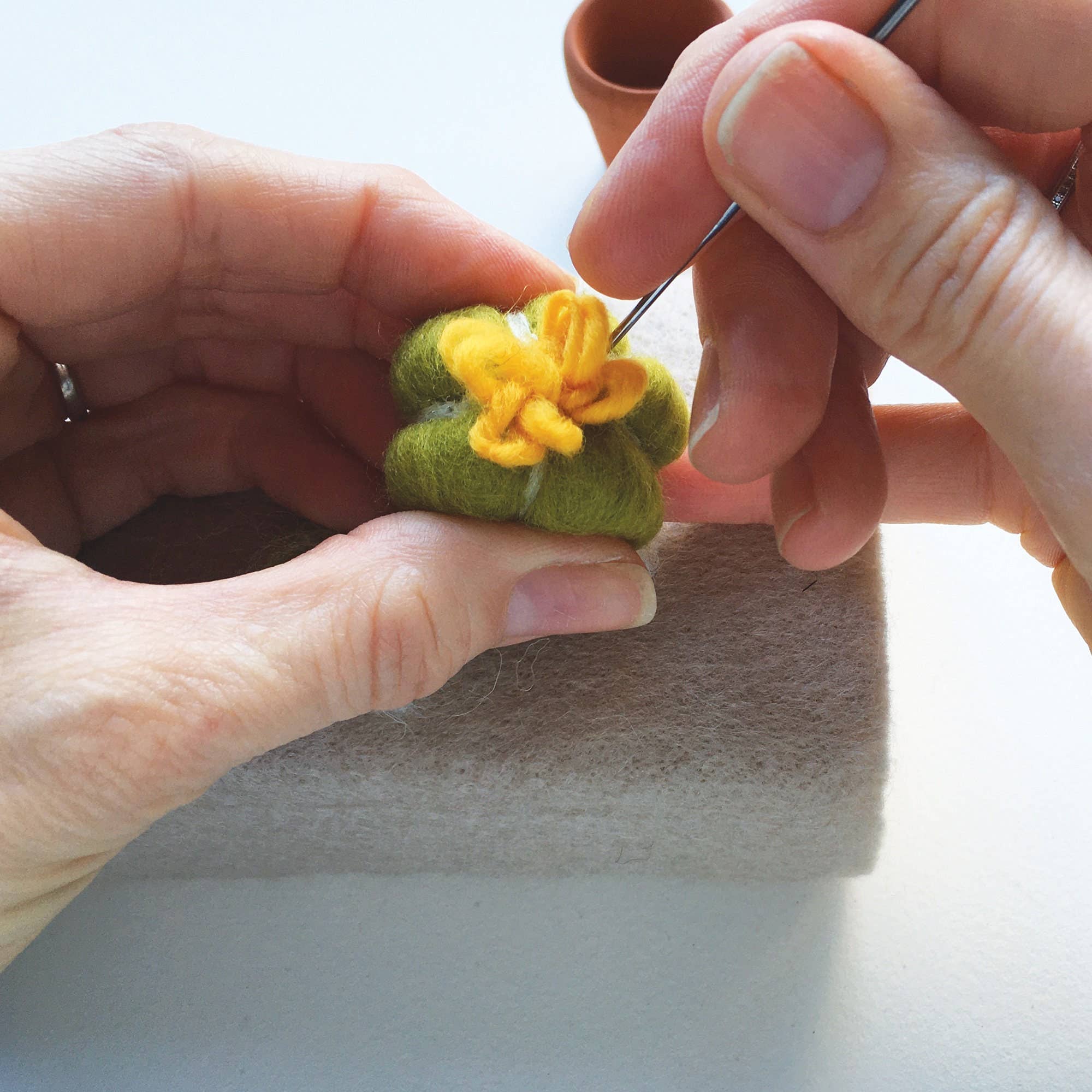 Needle felting kit - Cacti - wool craft project for beginner - Image 7