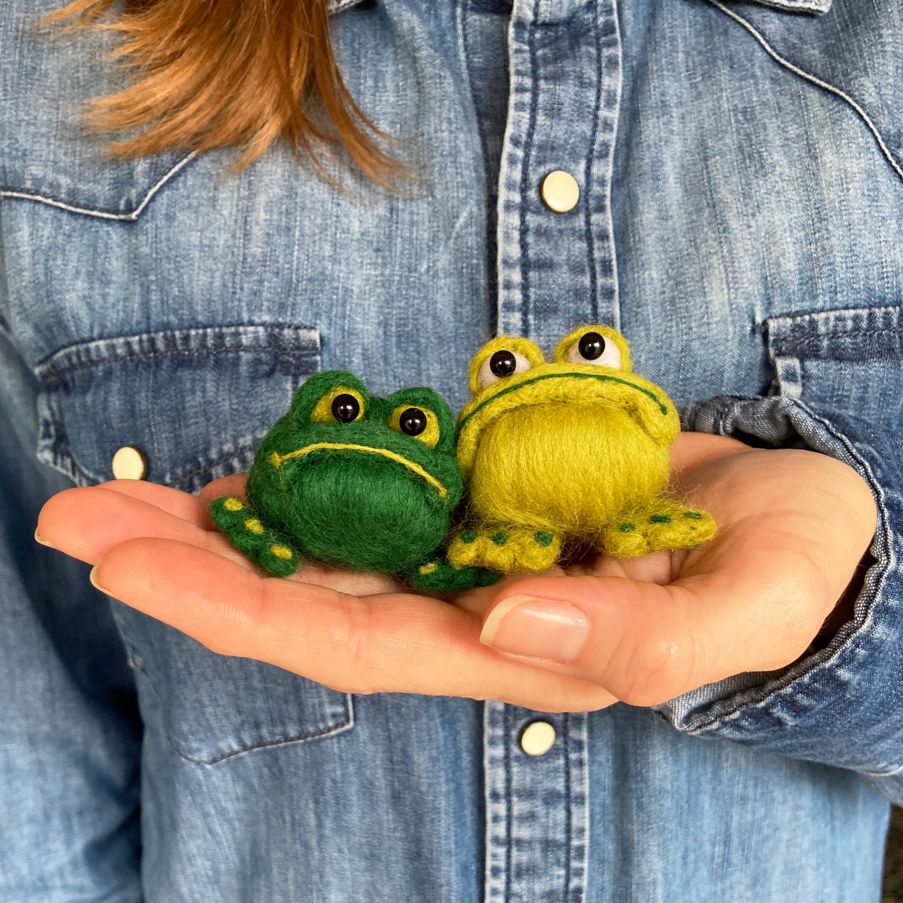 Needle Felting Kit - Frogs - Learn to make two funny frogs - Image 5