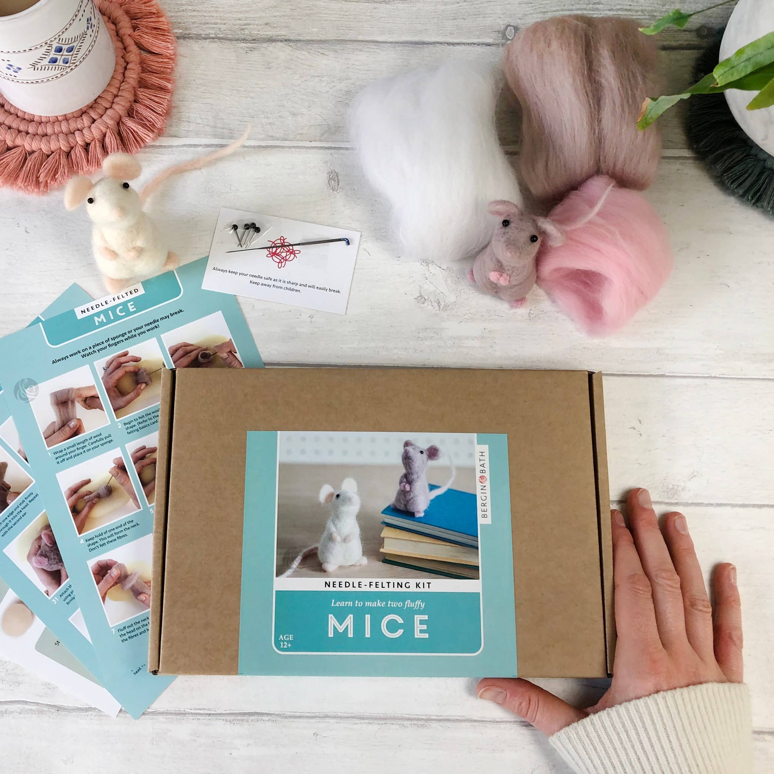 Needle Felting Kit - Mouse - Learn To Make TWO Cute Mice - Image 11