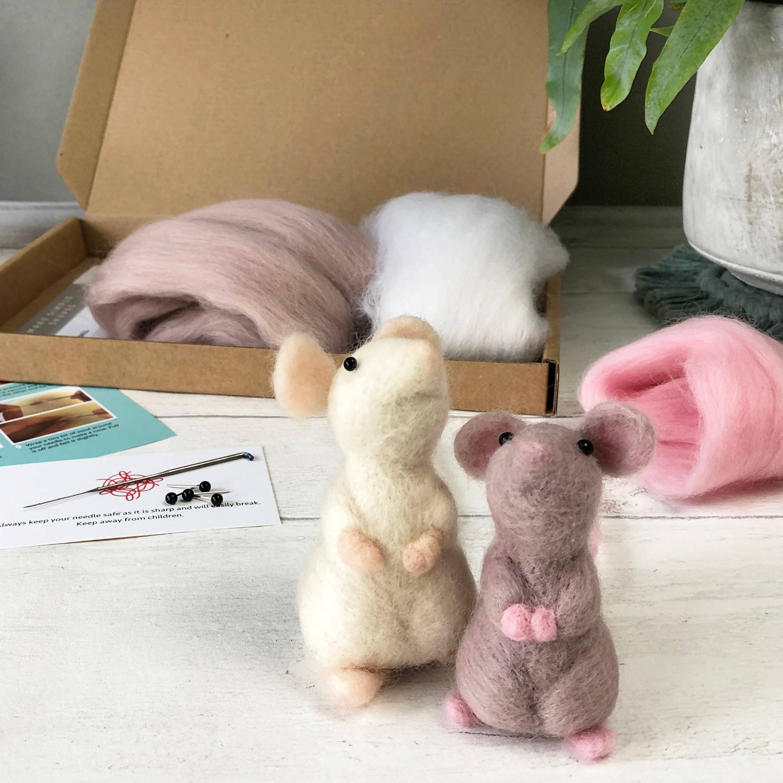 Needle Felting Kit - Mouse - Learn To Make TWO Cute Mice - Image 8