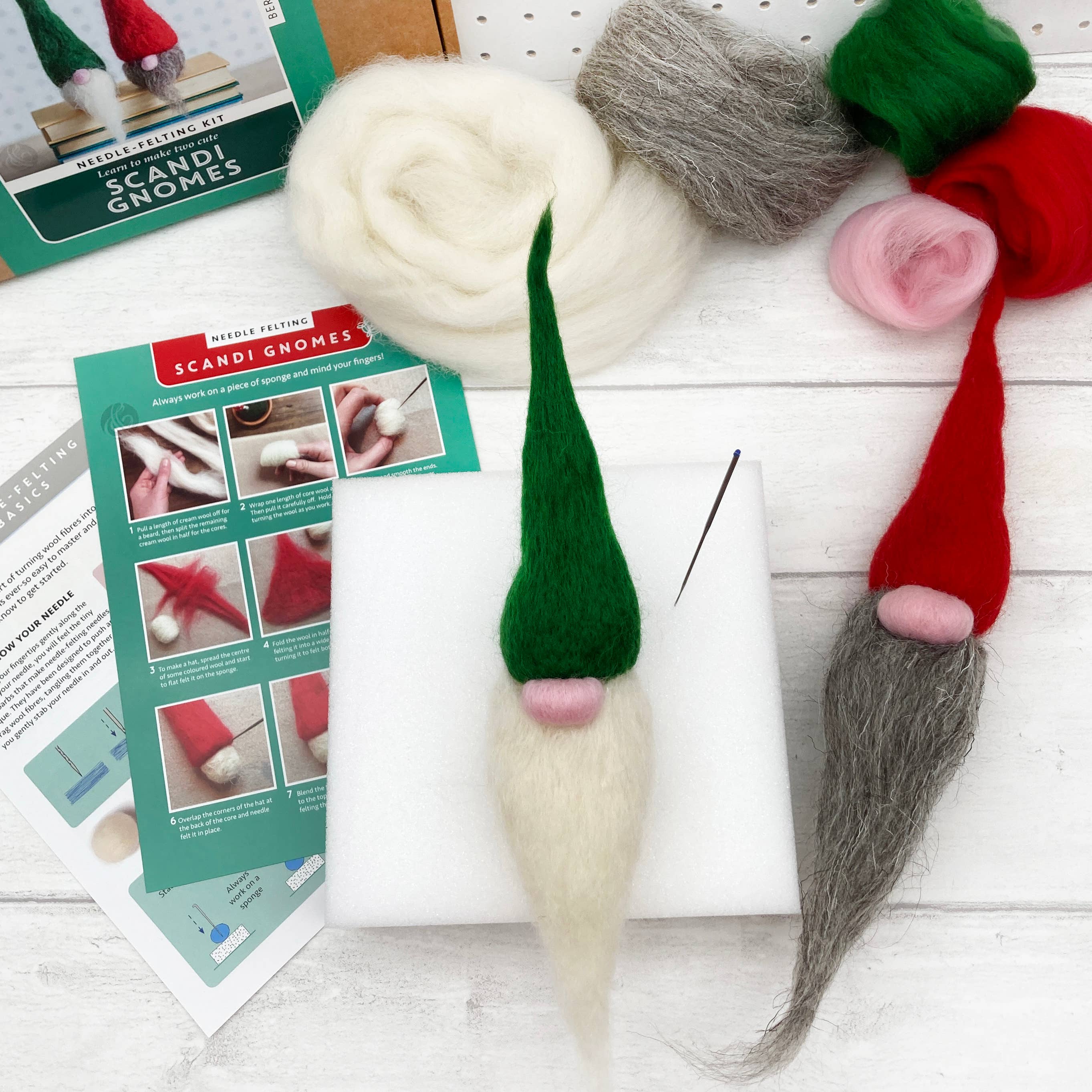 Needle Felting Kit - Scandi Gnomes. A craft kit for adults - Image 4