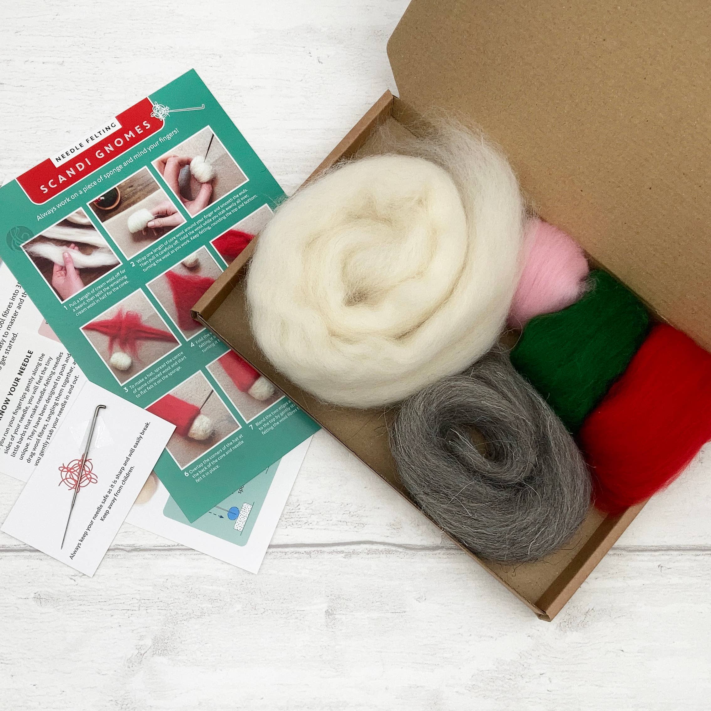 Needle Felting Kit - Scandi Gnomes. A craft kit for adults - Image 6