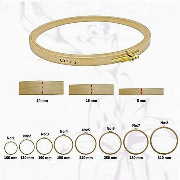 Nurge Beech Screwed Embroidery Hoops: 1/2" x 7.5" diameter - Image 4