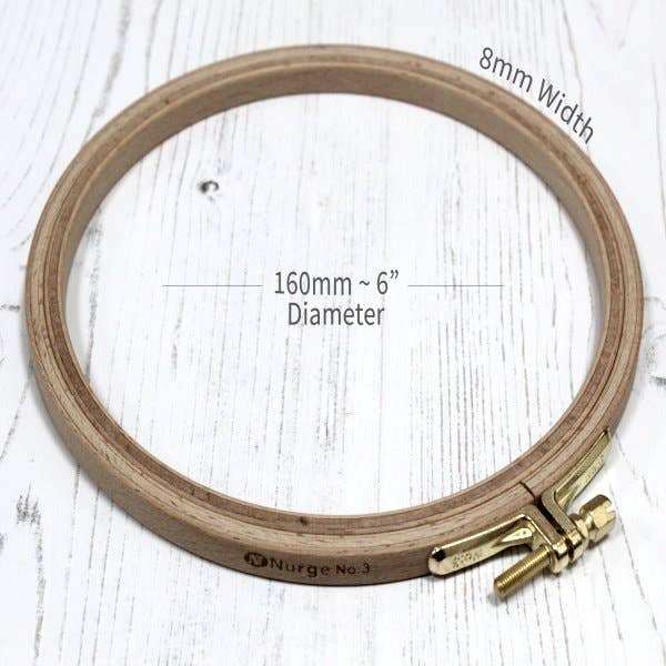 Nurge Beech Embroidery Hoop: 6/16th" x 4" diameter - Image 5