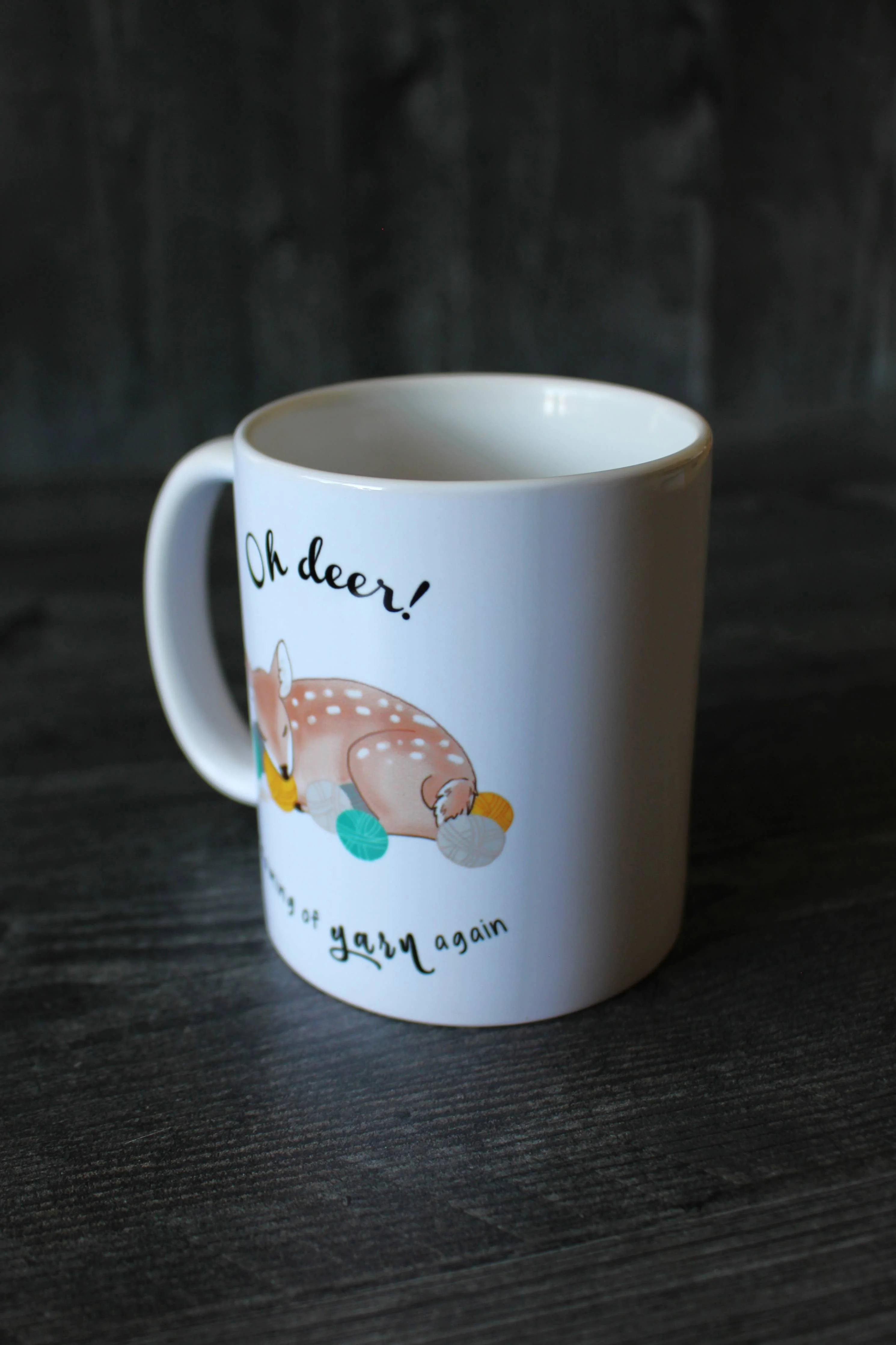 "Oh Deer, Dreaming of yarn again" Mug - Image 5
