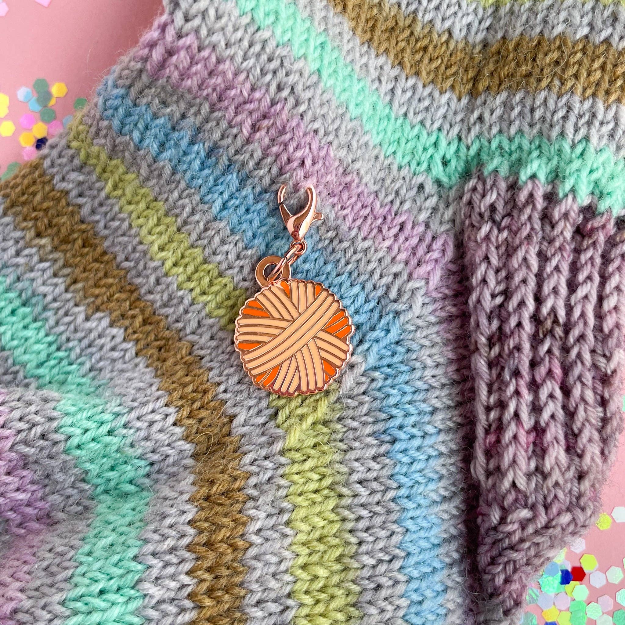 Orange Yarn Ball Charm - Image 3