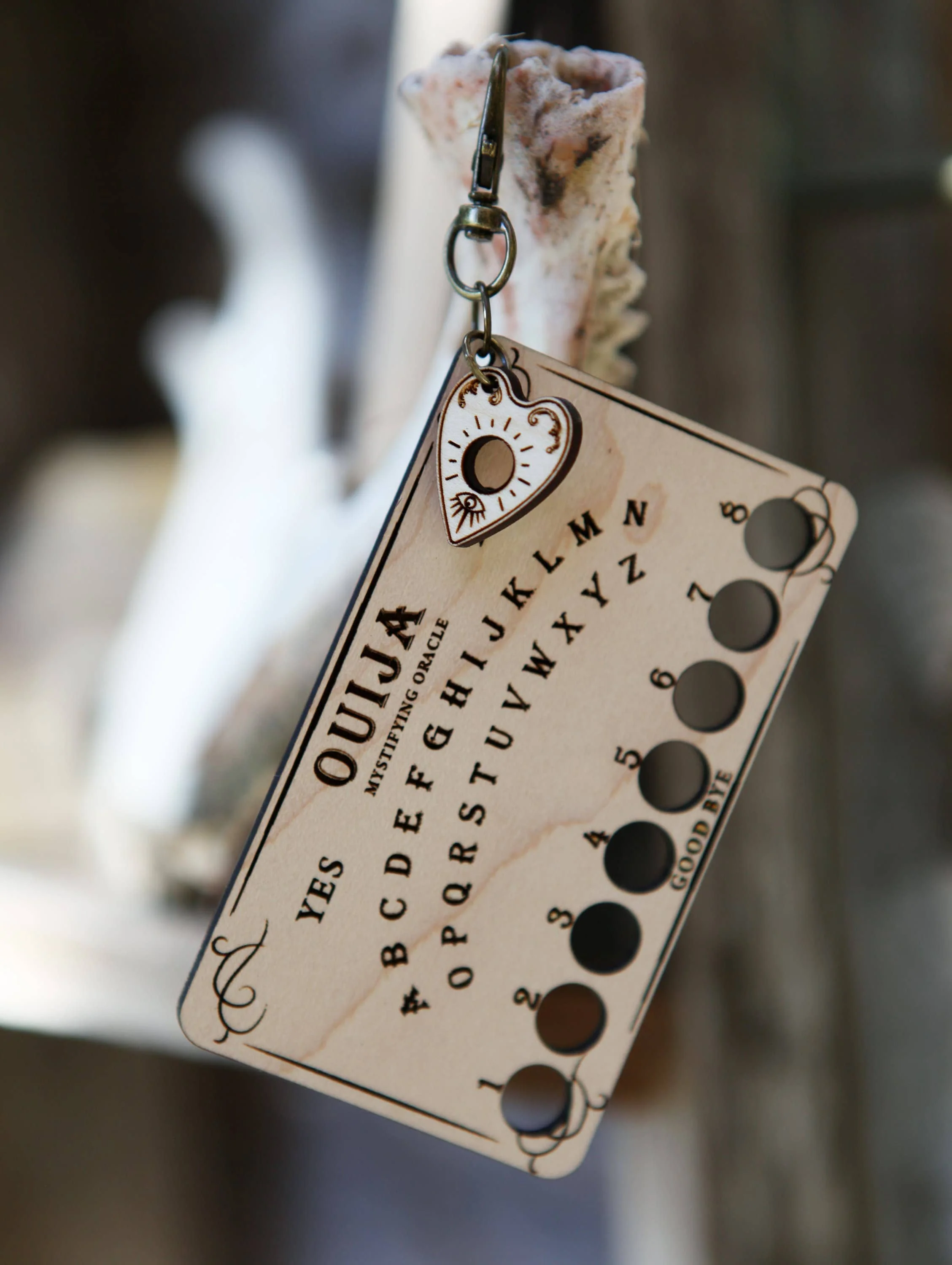 Ouija Board Maple Wood Embroidery Floss Storage Holder - Image 10