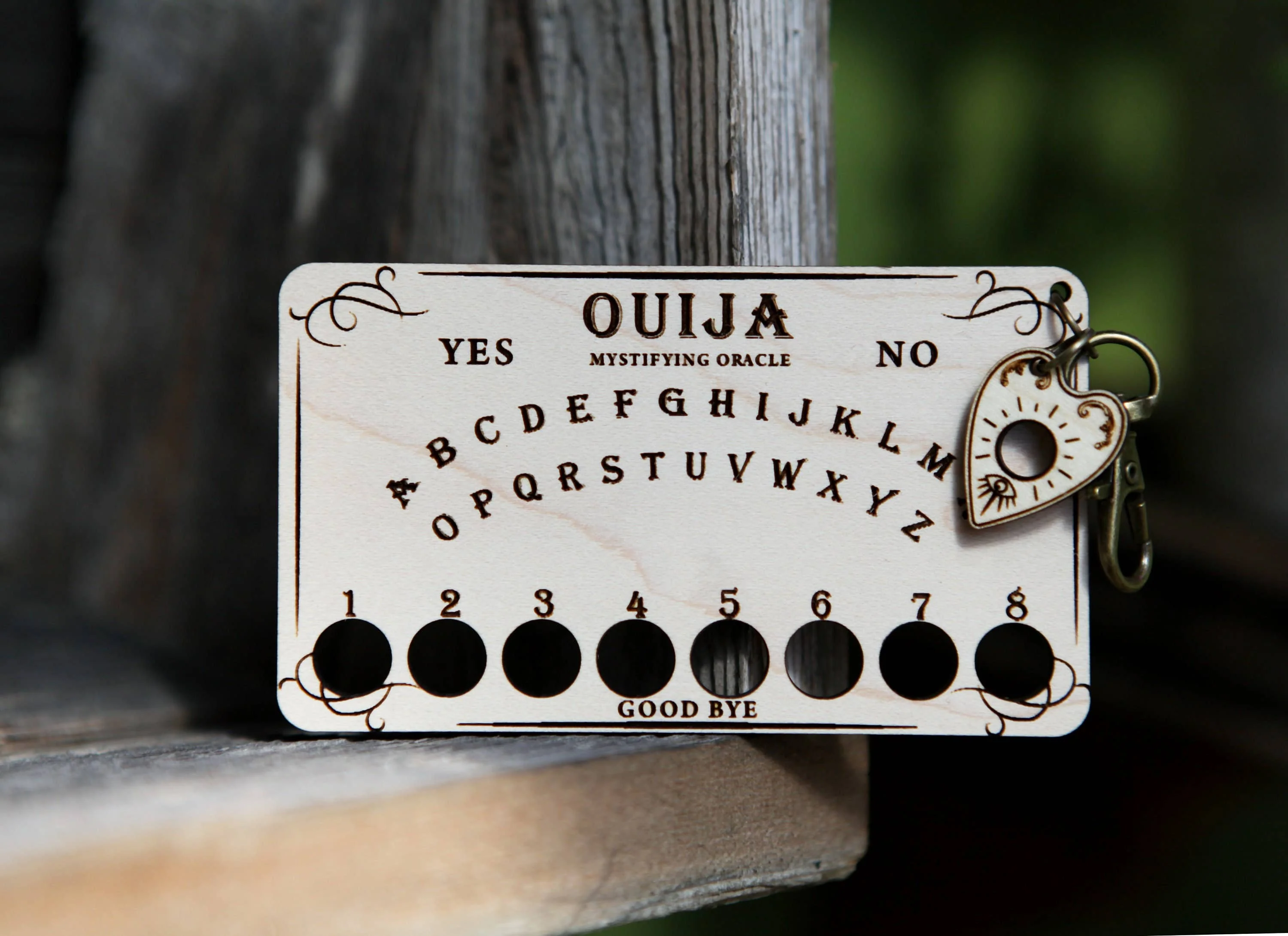 Ouija Board Maple Wood Embroidery Floss Storage Holder - Image 2