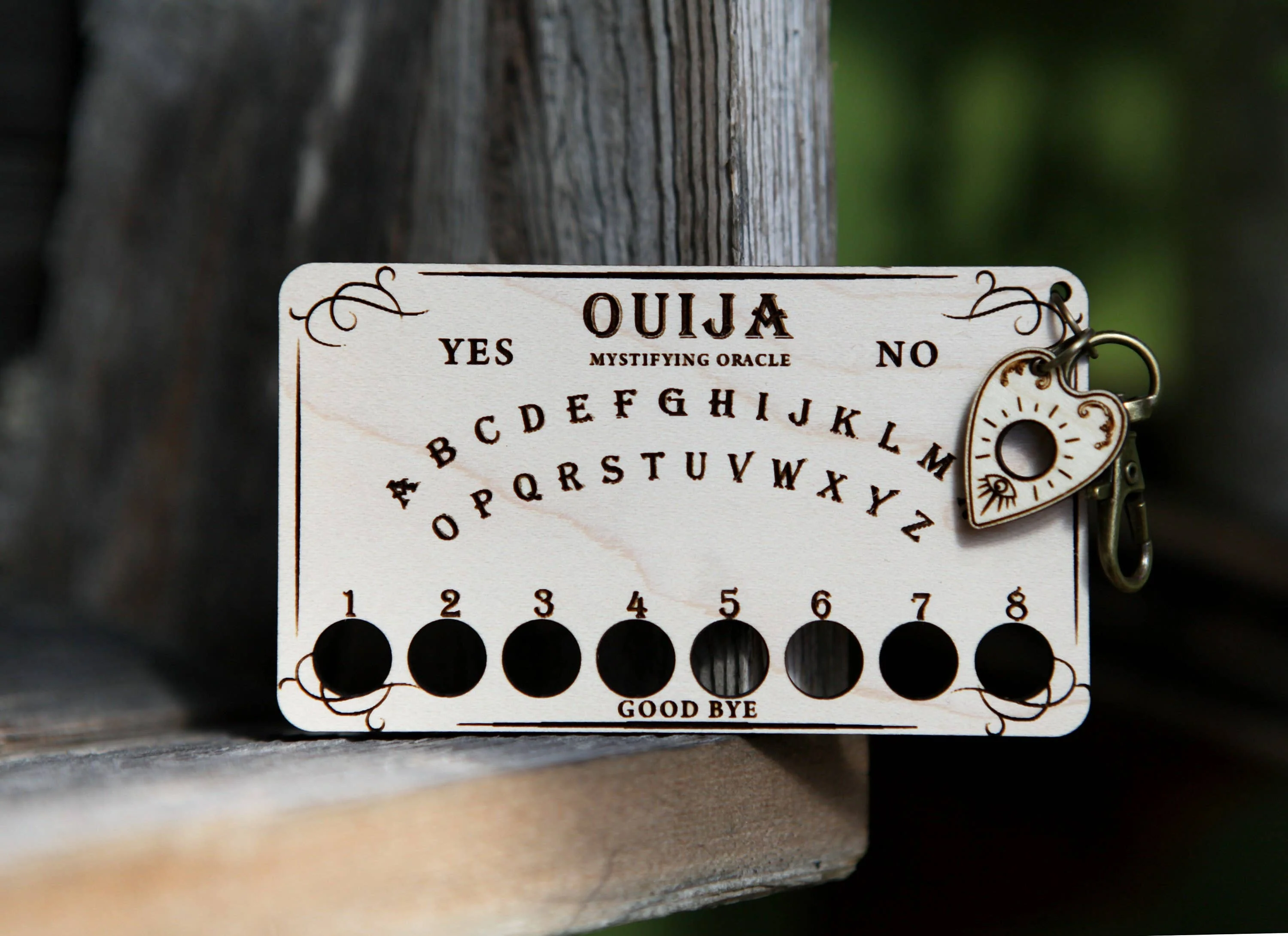 Ouija Board Maple Wood Embroidery Floss Storage Holder - Image 6