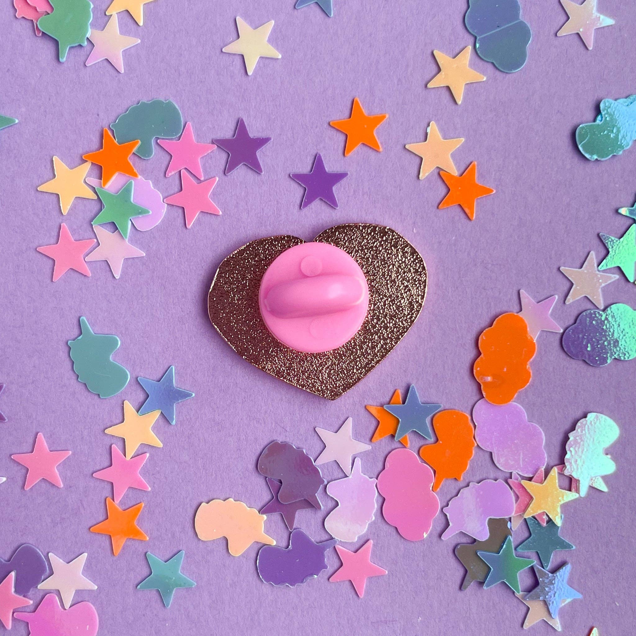 Pastel Rainbow Knit Heart Enamel Pin - Image 4