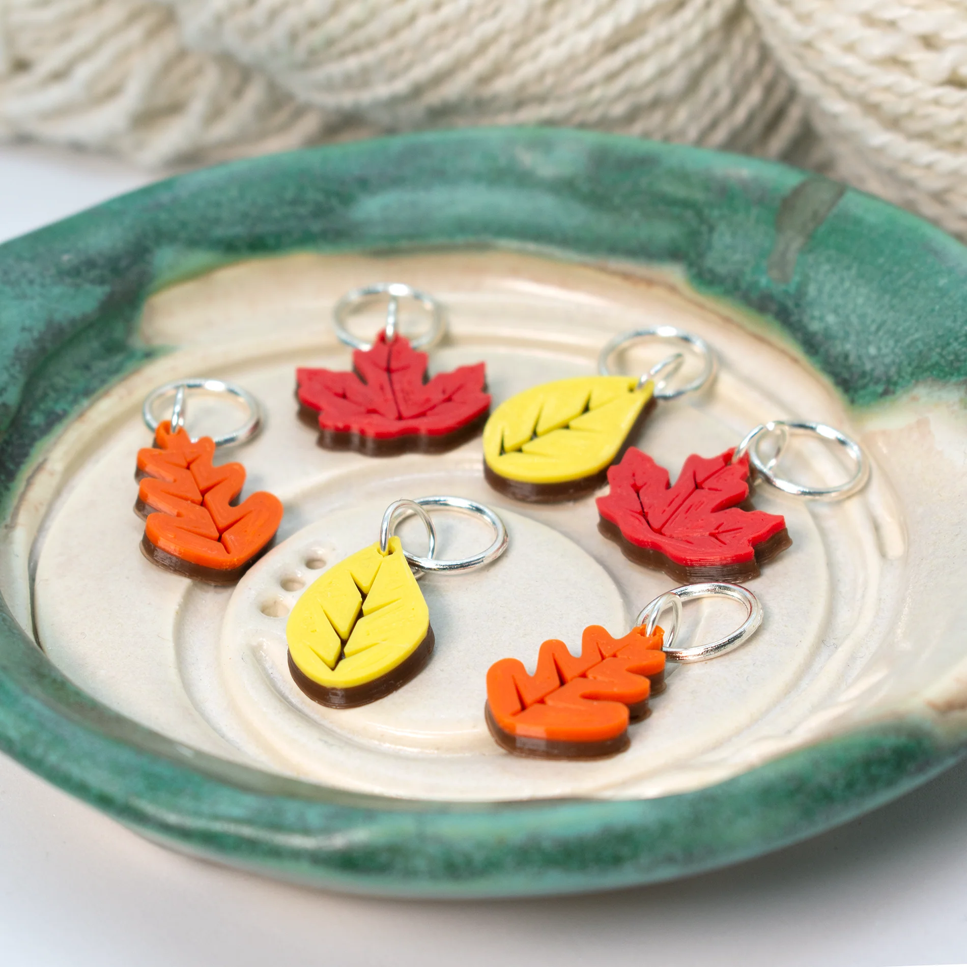  Autumn Leaves stitch markers - Image 2