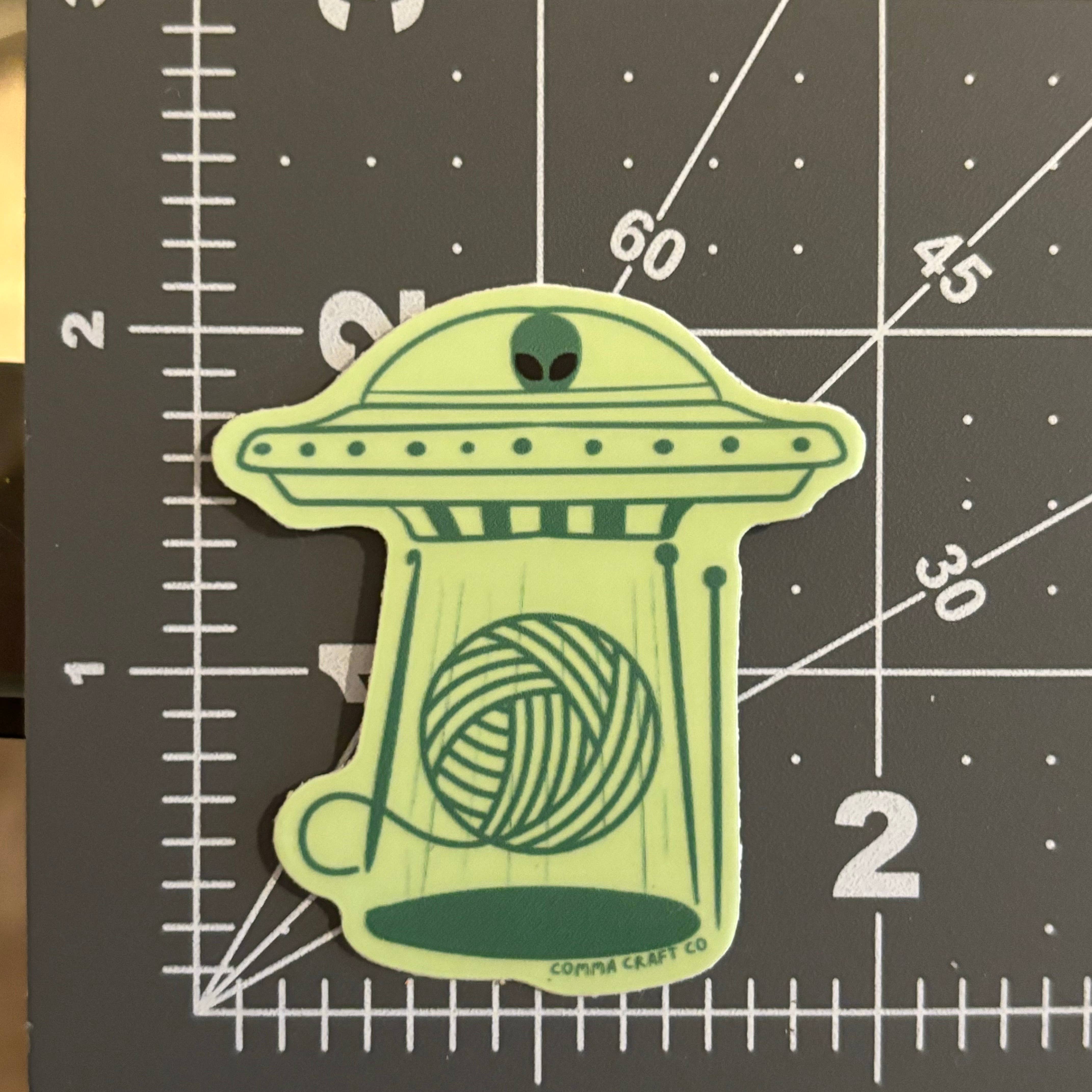Alien UFO Vinyl Sticker - Image 2
